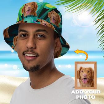 Custom Dog Photo Verdant Green Bucket Hat for Husband, Wife Summer Hats | Newhawaiianshirts CA