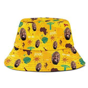 Custom Face African American Symbols Bucket Hat, Custom Photo Black Men, Black Women, Black Girl Hawaiian Summer Hats | Newhawaiianshirts CA