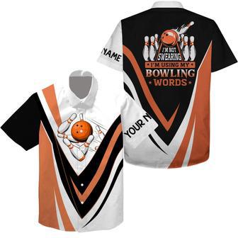 Custom Hawaiian Bowling Shirts I'M Not Swearing, I'M Using My Bowling Words Orange Bowl Shirts | Newhawaiianshirts AU