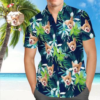 Custom Hawaiian Shirt with Face Custom Dog Face Tropical Shirts Leaves, Gift for Dog Lovers | Newhawaiianshirts DE