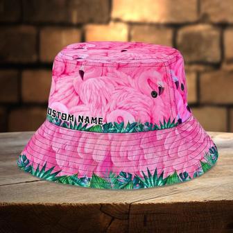 Custom Name Flamingo Bucket Hat for Women, Girl, Flamingo Summer Hat for Lovers | Newhawaiianshirts DE