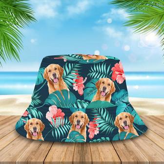 Custom Pet Face Hawaiian Bucket Hat, Dog Lover Gift Hat for Men, Women | Newhawaiianshirts DE