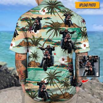 Custom Photo Biker Hawaiian Shirt, Personalized Beach Gifts, Motorcycles Lover Hawaiian Shirt for Men Women | Newhawaiianshirts UK