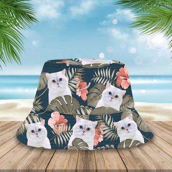 Custom Photo Cat Hawaiian Bucket Hat for Cat Lovers, Mom Cat | Newhawaiianshirts DE