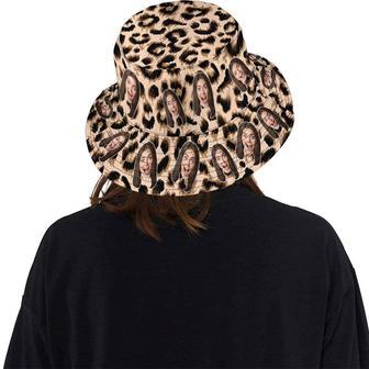 Custom Photo Face Leopard Unisex Bucket Hat for Men, Women, Leopard Lovers | Newhawaiianshirts UK