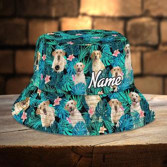 Custom Photo Golden Retriever Dog Lovers Hawaiian Bucket Hat for Dog Mom, Dog Dad | Newhawaiianshirts AU