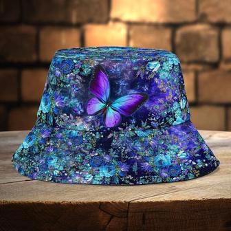 Customized Butterfly Flowers Floral Pattern Bucket Hat for Butterfly Lovers | Newhawaiianshirts UK