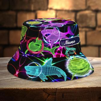 Customized Shark Neon Bucket Hat for Boy, Girl, Shark Summer Hat | Newhawaiianshirts AU