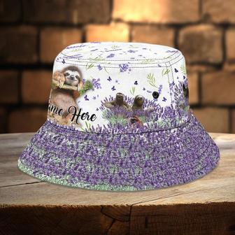 Customized Sloth Lavender Bucket Hat for Sloth Lovers Hats for Men, Women | Newhawaiianshirts DE