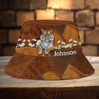 Customized Tiger Bucket Hat for Tiger Lovers, Gift for Men Retro Tiger Hats | Newhawaiianshirts DE