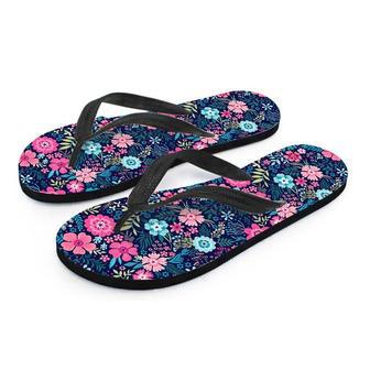 Cute Flower Floral Print Men's Flip Flops | Newhawaiianshirts UK