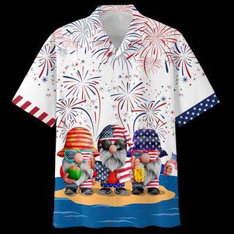 Cute Lovely Gnome Independece Day Hawaiian Shirts, Gnome Hawaii Aloha Beach Shirts, Gnomes Patriotic Lovers Gift | Newhawaiianshirts AU