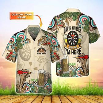 Darts And Beer Personalized Name Hawaiian Shirt, Idea Shirt for Dart Team. Dart Player | Newhawaiianshirts CA