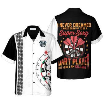 Darts Hawaiian Shirt, Super Sexy Skull Dart Player, Colorful Summer Aloha Shirt , Gift For Friend, Team, Darts Lovers | Newhawaiianshirts UK