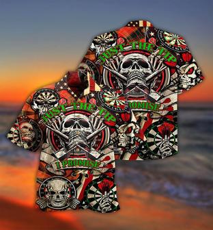 Darts Just The Tip I Promise Skull Hawaiian Shirt, All Over Print dart Hawaiian Shirt, Skull Shirt | Newhawaiianshirts AU