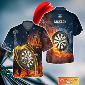 Darts On Fire Personalized Name Hawaiian Shirt, Gift For Darts player, Dart Hawaiian Shirt | Newhawaiianshirts CA