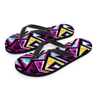 Diamond Geometric Men's Flip Flops | Newhawaiianshirts DE