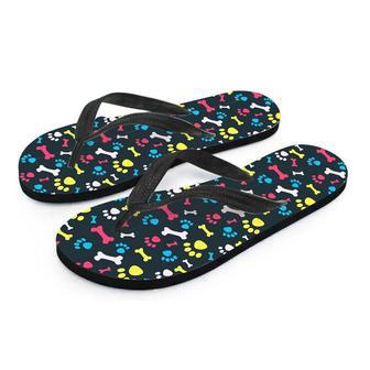 Dog Paw Print Men's Flip Flops | Newhawaiianshirts CA