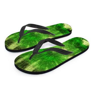 Emerald Green Tie Dye Men's Flip Flops | Newhawaiianshirts