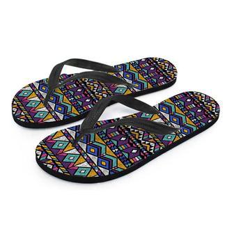 Ethic Aztec Geometric Art Print Men's Flip Flops | Newhawaiianshirts AU