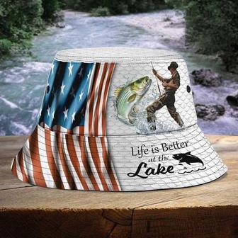 Fishing Life is Better at the Lake Fishing Bucket Hat for Men, Dad | Newhawaiianshirts UK