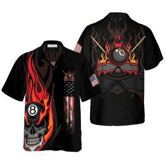 Flame Skull Billiard Pool Hawaiian Shirt, Skull Fire Billiard Shirt, All Over Print Billiard Gift | Newhawaiianshirts UK