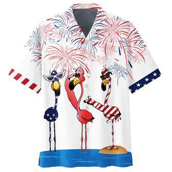 Flamingo Hawaiian Shirt, Independence Day Is Coming Gift, Funny Flamingo Hawaii Aloha Shirt Full Print | Newhawaiianshirts AU