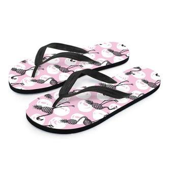 Flamingo Pineapple Print Men's Flip Flops | Newhawaiianshirts