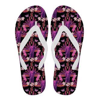 Floral Banana Leaves Elephant Print Men & Women Flip Flops | Newhawaiianshirts