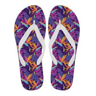 Floral Hawaiian Tropical Palm Leaves Pattern Print Men & Women Flip Flops | Newhawaiianshirts