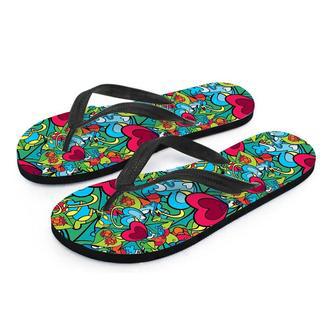 Floral Psychedelic Men's Flip Flops | Newhawaiianshirts AU