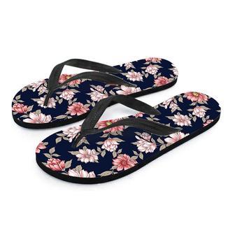 Floral Rose Print Men's Flip Flops | Newhawaiianshirts CA