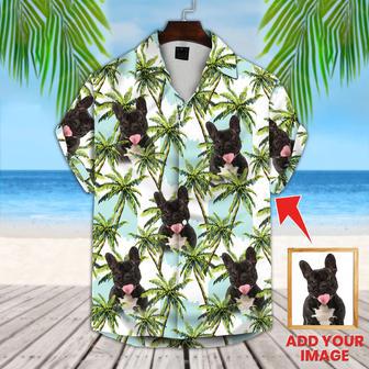 Floral Summer With Palm Trees Pattern Short-Sleeve Hawaiian Shirt, Custom Photo Dog Shirt for Men Women | Newhawaiianshirts UK