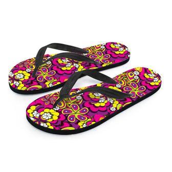 Floral Trippy Men's Flip Flops | Newhawaiianshirts AU