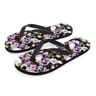 Flower Skull Men's Flip Flops | Newhawaiianshirts AU