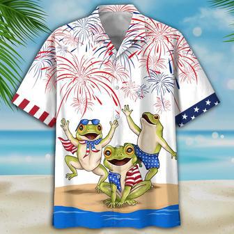 Frogs Hawaiian Shirt Independence Day, Frogs Aloha Beach Shirts, Frogs Hawaii Shirt For Of July | Newhawaiianshirts UK