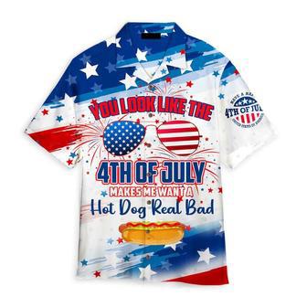 Funny Hot Dog You Look Like The Of July Hawaiian Shirt, Independence Day Hawaiian Shirt for Men, Women | Newhawaiianshirts UK