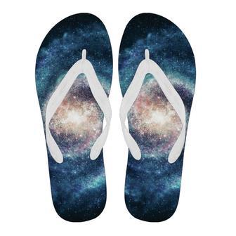 Galaxy Blue Milky Way Space Print Men & Women Flip Flops | Newhawaiianshirts AU