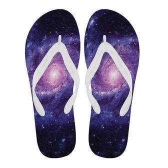 Galaxy Purple Milky Way Space Print Men & Women Flip Flops | Newhawaiianshirts AU