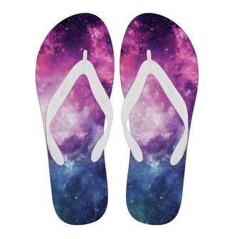 Galaxy Purple Stardust Space Print Men & Women Flip Flops | Newhawaiianshirts