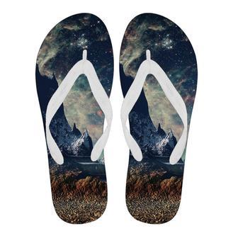 Galaxy Space Earth Print Men & Women Flip Flops | Newhawaiianshirts