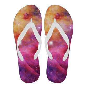 Galaxy Space Stardust Print Men & Women Flip Flops | Newhawaiianshirts UK