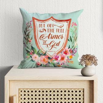Gift For Christian - Ephesians 6:11 Put On The Full Armor Of God Bible Verse Pillow - Home Decoration , Jesus Pillow - Monsterry UK