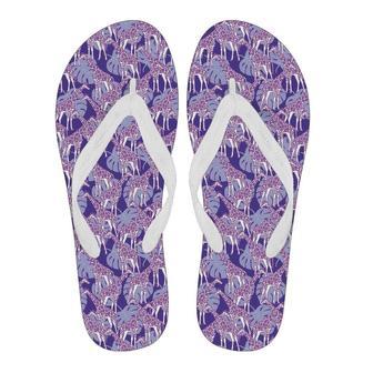 Giraffe Purple Pattern Print Men & Women Flip Flops | Newhawaiianshirts