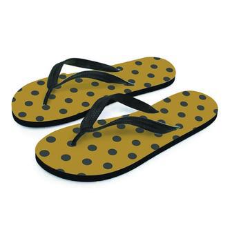 Gold Polka Dot Men's Flip Flops | Newhawaiianshirts DE