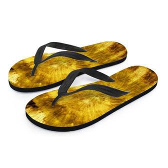 Gold Tie Dye Men's Flip Flops | Newhawaiianshirts CA