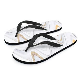 Gold White Marble Men's Flip Flops | Newhawaiianshirts CA