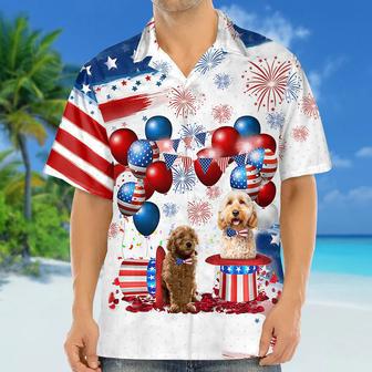 Goldendoodle Independence Day Hawaiian Shirt, Dog Hawaii Beach Shirt Short Sleeve For Of July | Newhawaiianshirts AU