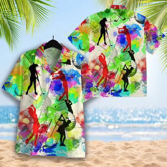 Golf Symbol Colorful Shirt Regular Fit Short Sleeve Slim Fit Casual Full Print Shirt | Newhawaiianshirts AU