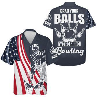 Grab Your Balls We're Going Bowling Hawaiian Shirt Custom Bowling Men USA Bowling Shirt | Newhawaiianshirts AU